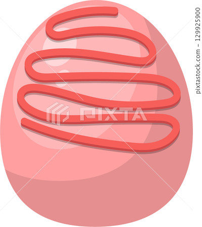 Stylized illustration of a pink cellular structure with a red, winding, internal component. Stylized illustration of a pink cellular structure with a red, winding, internal component. 129925900