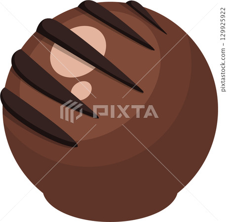 Chocolate truffle delight with dark chocolate drizzle, smooth texture, decadent confection, and sweet treat. Chocolate truffle delight with dark chocolate drizzle, smooth texture, decadent confection, and sweet treat. 129925922