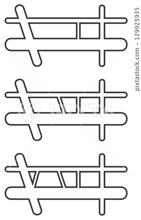 Simple crossroad line material set of 3 129925935