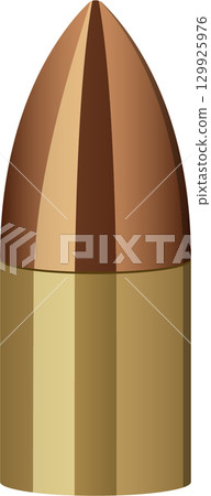 Ammunition round with a bullet, casing, and primer, is a complete cartridge for firearms. 129925976