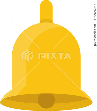 A golden bell illustration, simple and iconic, evoking ideas of notification, signal, or service. 129926034