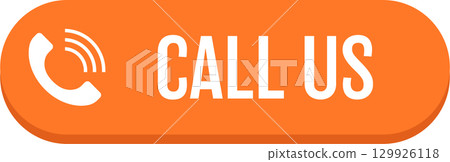 Orange button with a phone icon and the words "CALL US" in white, indicating contact information. 129926118