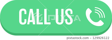 A rounded green button displaying the text "Call Us" and a phone icon indicating contact. 129926122