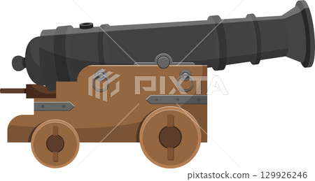 Antique Cannon: A piece of artillery history, embodying naval power and vintage weaponry. 129926246