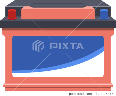 Automotive Battery: Powering vehicles with an essential energy source. Reliable energy storage. 129926257