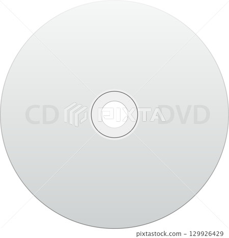 A blank compact disc (CD) or digital versatile disc (DVD) with a hole in the center ready to be recorded. 129926429