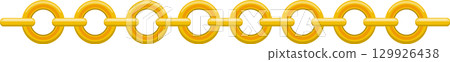 A lustrous golden chain, a series of connected links forming a strong and durable structure. A lustrous golden chain, a series of connected links forming a strong and durable structure. 129926438