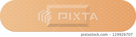 Illustration of a common skin-toned adhesive bandage for covering minor cuts and scrapes. Illustration of a common skin-toned adhesive bandage for covering minor cuts and scrapes. 129926707
