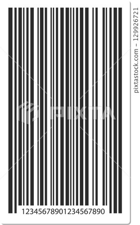 Barcode with numbers represents data, efficiency, and organization in modern retail. Barcode with numbers represents data, efficiency, and organization in modern retail. 129926721
