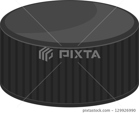 A simple, solid gray cylindrical object with a slightly curved top. The design is minimalist. 129926990