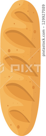 Golden brown bread loaf with signature cuts, perfect for sandwiches or a meal accompaniment. 129927089