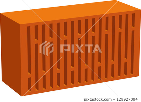 Red Clay Brick with Vertical Perforations Construction Material for building walls or pavers. Red Clay Brick with Vertical Perforations Construction Material for building walls or pavers. 129927094