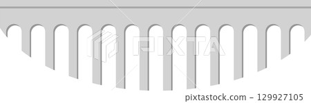 Illustration of an aqueduct or arched bridge with multiple repeating archways for structure support. Illustration of an aqueduct or arched bridge with multiple repeating archways for structure support. 129927105