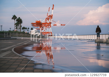 [Rokko Marine Park] Port scenery at dusk 129927739