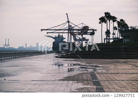 [Rokko Marine Park] Port scenery at dusk 129927751