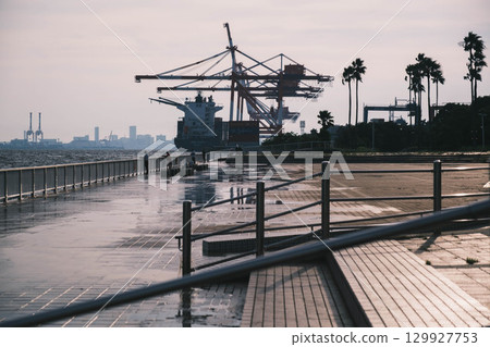 [Rokko Marine Park] Port scenery at dusk 129927753