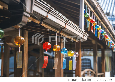 Wind chimes under the eaves of Saikyoji Temple Shoin 129927926