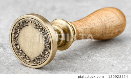 Metal wax seal stamp with laurel design Metal wax seal stamp with laurel design 129928554