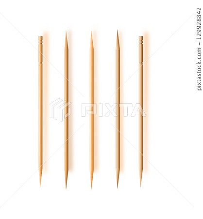 Toothpicks. hygiene and health on toothpicks white background. Vector. 129928842