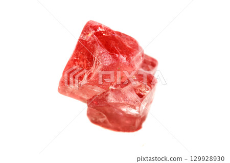 Macro mineral spinel stone on white background 129928930