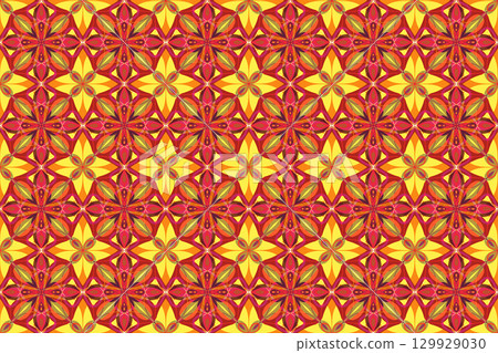 Kaleidoscope-like mosaic seamless pattern 3-2 129929030