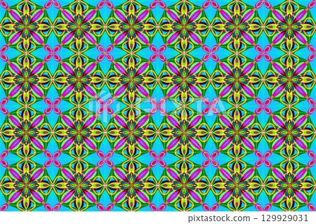 Kaleidoscope-like mosaic seamless pattern 3-14 Kaleidoscope-like mosaic seamless pattern 3-14 129929031