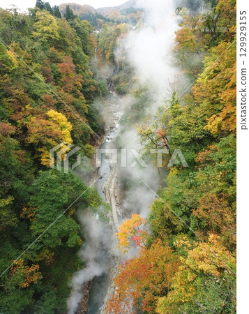 Akita Prefecture: Oyasu Gorge's Large Fountain and Autumn Foliage | A Journey to Enjoy the Natural Beauty of Tohoku 129929155