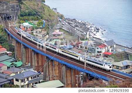 東海道本線 早川-睡川 JR 東日本 485 系列 N201 列車（長野） 顏色 129929390