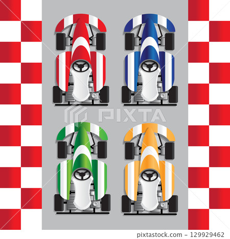 Karting. View from above. Vector illustration. Karting. View from above. Vector illustration. 129929462