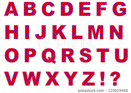 字母 1 大寫點紅色藍色 129929468