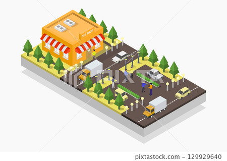 Isometric shop 129929640