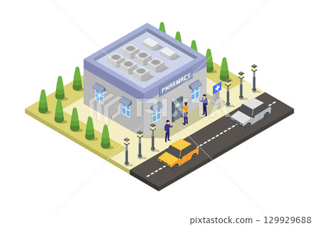 Isometric pharmacy 129929688