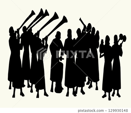 Vector drawing. People play music 129930148