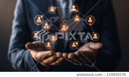 世界與人力資源網絡概念圖 129930576