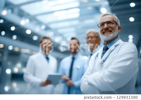 The Medical Team within a Modern Hospital Setting Focuses on Quality Patient Care and Collaboration 129931380