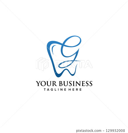 Dental clinic initial letter G logo design continuousline luxury style Dental clinic initial letter G logo design continuousline luxury style 129932008