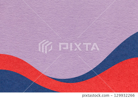 Textured violet paper background with red and blue wavy lines and waves, copy space for banner, presentation Textured violet paper background with red and blue wavy lines and waves, copy space for banner, presentation 129932266