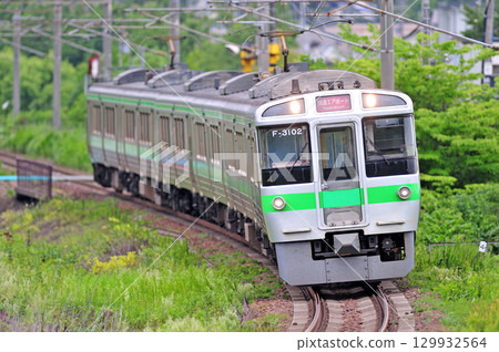 Chitose Line Kitahiroshima-Shimamatsu JR Hokkaido 721 series F-3102 train (Sapporo) Airport 129932564