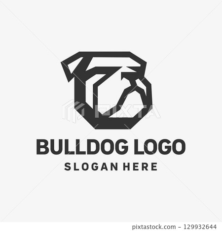 Abstract Bulldog Black White Logo 129932644