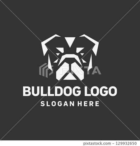 Modern Bulldog Silhouette Logo Design Modern Bulldog Silhouette Logo Design 129932650