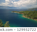 Turquoise coastline of Antalya Turkey with sandy beaches and clear blue water 129932722
