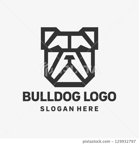 Heritage Bulldog Sign Logo Design Heritage Bulldog Sign Logo Design 129932797