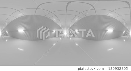 Futuristic Minimalist Interior Space 360 vr panorama 129932805