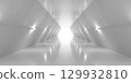 Futuristic Minimalistic Tunnel with Bright Light 129932810