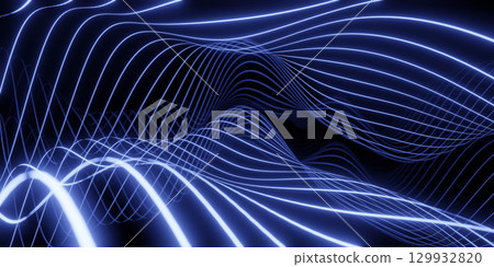 Abstract Blue Light Waves Background 129932820