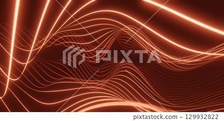 Dynamic Abstract Light Waves in Orange 129932822