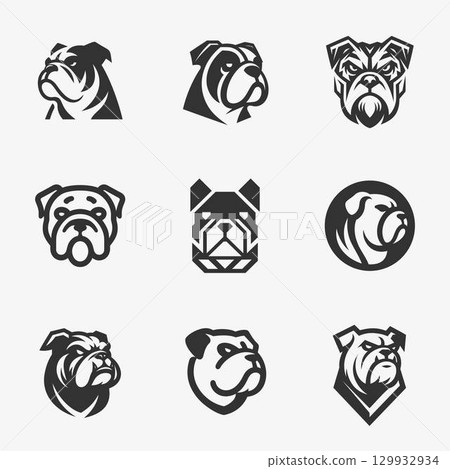 Aggressive Bulldog Motion Logo Design Aggressive Bulldog Motion Logo Design 129932934