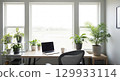 Office with houseplants 129933114