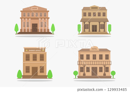 Old Western building 129933485
