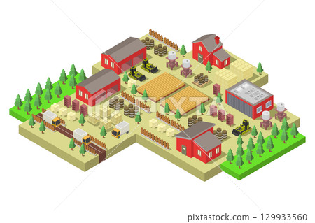 Isometric Farm 129933560